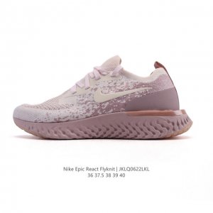 新品 耐克 Nike 男鞋新品Epic React Flyknit 泡沫颗粒编织缓震休闲鞋网鞋跑步鞋，鞋款设计比较修长，鞋面采用了Nike Flyknit技术，