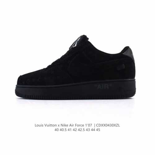 公司级 Louis Vuitton X Nike Air Force 1 Low 路易威登联名 小白鞋 耐克 空军一号低帮百搭休闲运动板鞋。柔软、弹性十足的缓震