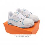 路易威登 Louis Vuitton Lv路易威登板鞋 时尚运动鞋潮厚底增高男女鞋。舒适防滑底和百搭性霸屏整个时尚娱乐圈，细节调整完美主义！采用柔软皮革拼接鞋面