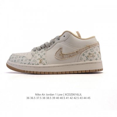 特价 耐克 乔丹Air Jordan 1 Low Aj1 乔1 乔丹1代Aj1 低帮复古文化休闲运动篮球鞋 路易威登联名。从1985 年面世的元年款汲取设计灵感