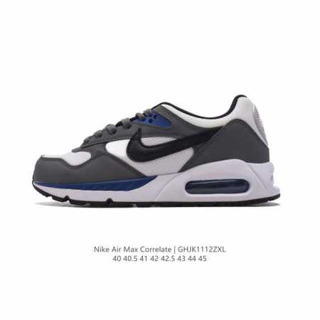 耐克 Nike Air Max Correlate 气垫缓震耐磨运动鞋时尚潮流休闲透气跑步鞋，选用网眼鞋面，脚感舒适透气。鞋舌、鞋侧及后跟处饰有品牌标识，简约大 - 点击图像关闭