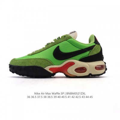新品 耐克 Nike Air Max Waffle Sp Action Green 休闲跑步鞋 气垫缓震运动鞋华夫饼Sp发售 Fv6946-301这款鞋款融合了