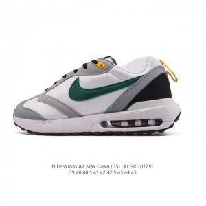 耐克 Nike Air Max Dawn 黎明系列 低帮气垫百搭休闲运动慢跑鞋，从配色上彰显出浓厚的复古气质。最大的亮点当属鞋型设计上加入结构元素，汲取1984