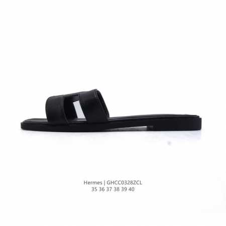 170 【公司级】Hermes Footwear Woman 爱马仕·礼装·休闲拖鞋 黑白等多色万年经典爱马士 女神标配 度假 居家 必备凉拖鞋 东莞原厂真皮大 - 点击图像关闭