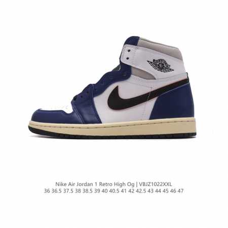 公司级 耐克 男女同款运动板鞋 Nike Air Jordan 1 Retro High OG 乔丹一代aj1 乔1 AJ1 篮球鞋复刻运动鞋。皮面高帮板鞋的设 - 点击图像关闭
