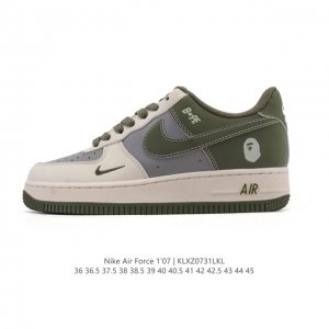 特价原价290元 耐克 Nike Air Force 1 '07 Low 空军一号含气垫 小白鞋 2025年 蛇年新款 低帮百搭厚底增高休闲运动板鞋。柔软、弹性