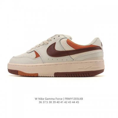 耐克 Nike Gamma Force 防滑减震耐磨低帮复古运动鞋休闲板鞋，Nike Gamma Force 运动鞋采用分层设计，混搭天然皮革和合成材质，焕新经