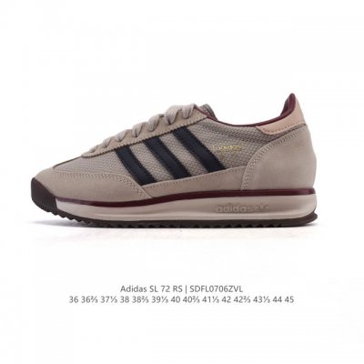 阿迪达斯Adidas Sl 72 Shoes 经典复古薄底运动鞋 T头鞋 三叶草复古休闲跑步鞋休闲运动鞋 这款经典运动鞋携复古型格，来访你的活力日常 采用舒爽帆