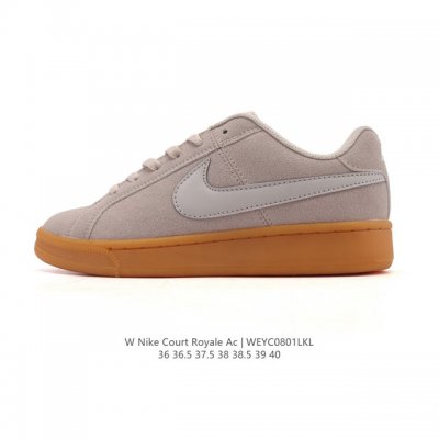 耐克 Nike 男女鞋秋季Court Royale Ac运动鞋休闲鞋板鞋 百搭小白鞋，焕新演绎元年款设计，塑就复古网球风范。鞋款承袭简洁线条、经典系带系统和醒目
