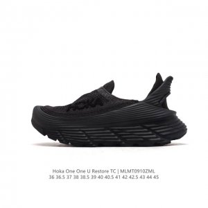 公司级 Hoka One One Restore 弹性舒适减震防滑 低帮 涉溪鞋 休闲跑步鞋 男女同款 一脚蹬 沙滩凉拖鞋。简评一下：1.做工：很细致，没发现溢