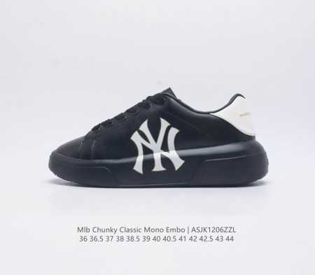 Mlb Chunky Classic 大印花板鞋 休闲时尚厚底增高休闲运动鞋 潮流百搭一脚蹬运动鞋男女轻便胶鞋 这双鞋子韩范十足,很适合初夏穿搭,白色厚底鞋搭配 - 点击图像关闭