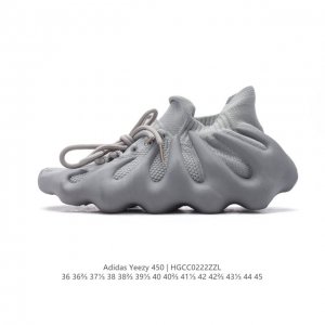 阿迪达斯 Adidas Yeezy 450 侃爷椰子 贾斯丁比伯同款 编织袜套鞋 该系列搭配夸张的锯齿中底设计 独特的上翻结构十分符合各路球鞋玩家给他的爱称 中