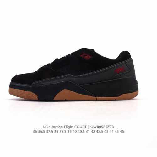 耐克 Nike 乔丹 Jordan Flight Court 时尚休闲 防滑耐磨 低帮运动鞋 复古篮球鞋 男女同款 Jordan 新鞋型 又来了 新配色曝光 滑
