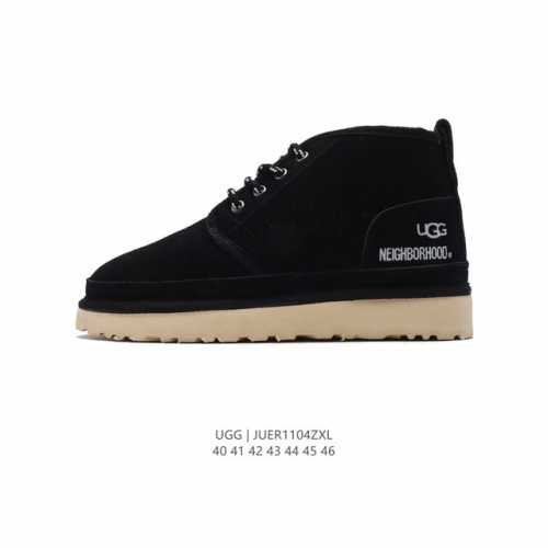 UGG 中帮靴子 雪地靴 俏皮可爱的百变造型， 美国轻奢品牌UGG 平底系列冬季男士皮鞋 增高厚底网红经典英伦风上线人手必备马丁靴 复古靴子 高帮系列 防滑皮靴
