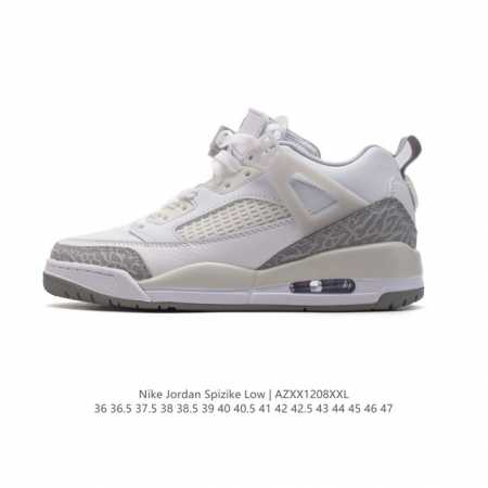 公司级 耐克 Nike Jordan Spizike Low 经典爆裂纹复古运动篮球鞋！全新低帮造型吸睛！整双鞋在融合了 Air Jordan 经典鞋款中的标志 - 点击图像关闭