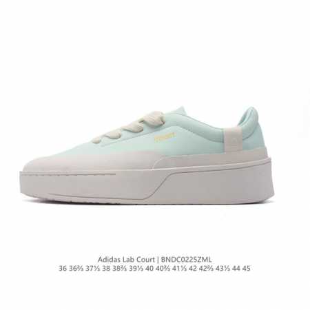 公司级 阿迪达斯 Adidas Labcourt 百搭休闲轻松舒适 耐磨透气低帮 板鞋 男女同款。鞋面使用了柔软皮革材质，鞋面和鞋底连接处使用了包边处理，看起来 - 点击图像关闭