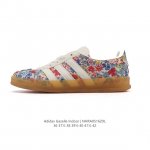 阿迪达斯 Adidas Originals Gazelle Indoor复古三叶草防滑透明橡胶板鞋经典运动鞋 花朵印花 鞋面 这款经典鞋,忠于原版设计,缀撞色三