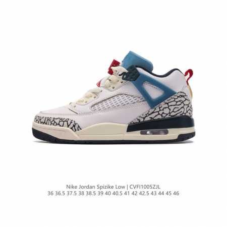 公司级 耐克 Nike Jordan Spizike Low 经典爆裂纹复古运动篮球鞋！全新低帮造型吸睛！整双鞋在融合了 Air Jordan 经典鞋款中的标志 - 点击图像关闭