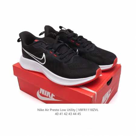 耐克nike Air Presto Low Utility 针织网面厚底增高老爹鞋 休闲时尚百搭运动缓震跑鞋 圆头, 正面绑带, 经典耐克swoosh标识, 鞋 - 点击图像关闭