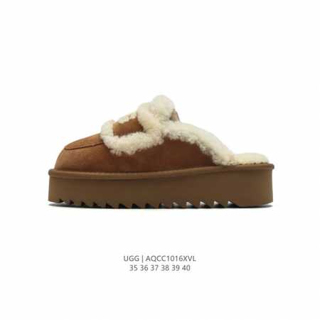 公司级 Ugg 棉拖 雪地靴 俏皮可爱的百变造型， 美国轻奢品牌ugg 平底系列冬季羊毛一体雪地休闲保暖毛毛家居包头棉拖鞋。官方同步包装 检验标 材料采用原厂防 - 点击图像关闭