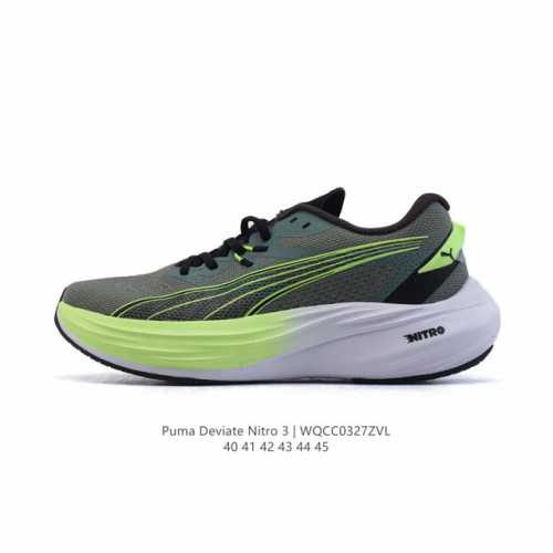 180 【公司级】彪马(Puma) Deviate Nitro3男女士2025年新款跑步鞋减震舒适缓冲回弹简约软底运动鞋注氮泡沫橡胶鞋垫耐磨防滑百搭老爹鞋 De