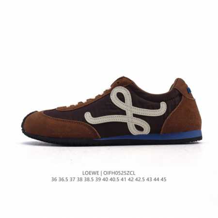 公司级 Loewe 罗意威 Ballet Runner 皮革织物拼接 简约圆头 系带 低帮 运动休闲鞋这双鞋是Loewe新发布的Ballet Runner 2. - 点击图像关闭