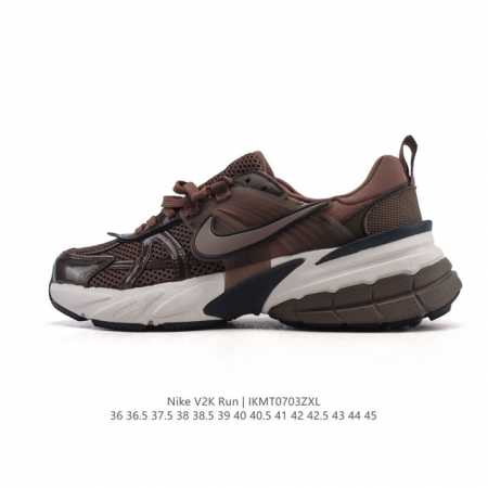 Nike 耐克 V2K Run 减震防滑 复古低帮运动跑步鞋 超火复古跑鞋，采用太空革组合呼吸网眼布鞋面材质，搭载正确4层组合底模，嵌入Tpu加固稳定模块,双层 - 点击图像关闭