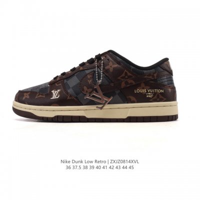 公司级 耐克 Nike Dunk Low Retro 运动鞋复古板鞋 路易威登联名。作为 80 年代经典篮球鞋款，起初专为硬木球场打造，后来成为席卷街头的时尚标