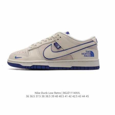 公司级 耐克 Nike Sb Dunk Low Pro 男 女滑板鞋 经典复古运动鞋 北面北脸联名。采用低帮设计，塑就经典 Dunk 风格。鞋垫后跟搭载 Zoo - 点击图像关闭