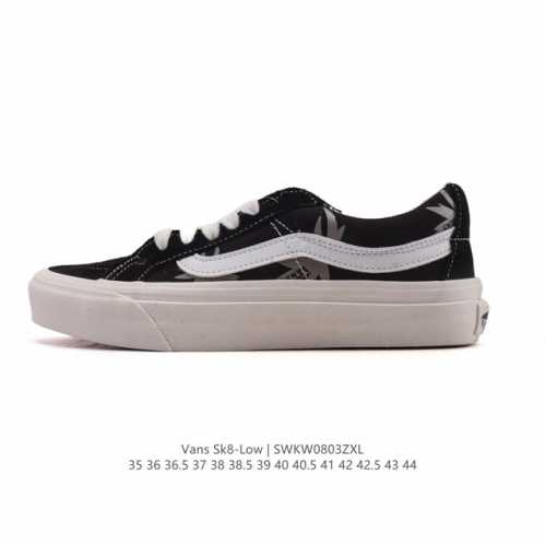 万斯 Vans Sk8-Low 经典款 小红书爆款低帮休闲帆布拼接硫化板鞋 工艺：硫化1:1 重量1:1、真标、原钢印、材质标、鞋型标、合格证 尺码：35 36