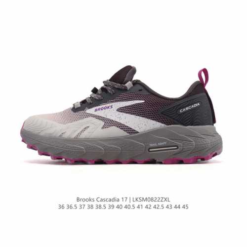 新品 真标 布鲁克斯夏季男女减震越野跑鞋Cascadia17山岩户外登山低帮徒步鞋 山岩17 中性款 越野跑鞋Brooks Cascadia 17 是一款专为长