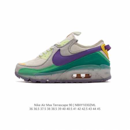 公司级 耐克Nike Air Max Terrascape 90 复古休闲运动鞋厚底增高气垫缓震男女跑步鞋 。革新外底设计，打造出众造型；半透明 Nike Gr - 点击图像关闭