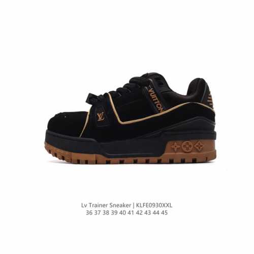 公司级 路易威登louis Vuitton Lv路易威登板鞋 时尚厚底增高运动鞋 潮男女鞋 舒适防滑底和百搭性霸屏整个时尚娱乐圈，细节调整完美主义！鞋面采用专柜