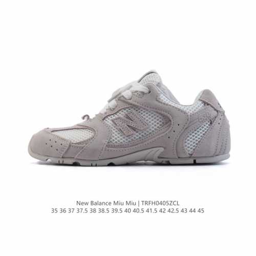 新百伦 Miumiu X New Balance 2025年联名 Nb系列跑步鞋 New Balance X Miu Miu 530 Sl 透气皮革网面拼接鞋面