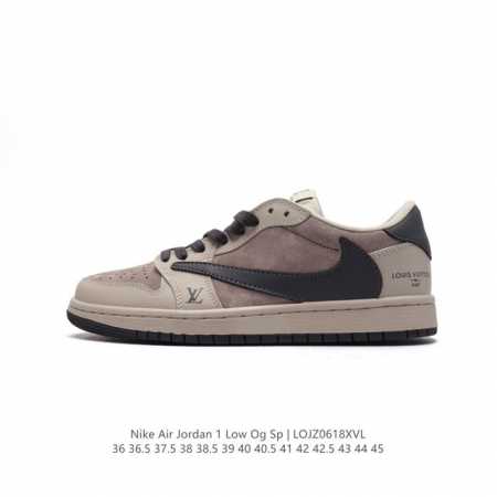 当红嘻哈歌手特拉维斯 斯科特联乘路易威登louis Vuitton X Travis Scott X Nike Air Jordan 1 Low Og Sp D - 点击图像关闭