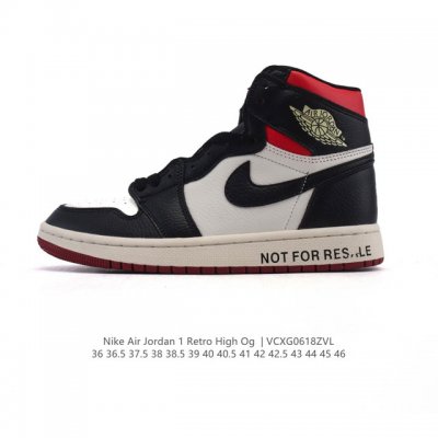 公司级 耐克 男女款运动板鞋 Nike Air Jordan 1 Retro High Og 乔丹一代Aj1 乔1 Aj1 篮球鞋复刻运动鞋。皮面高帮板鞋的设计