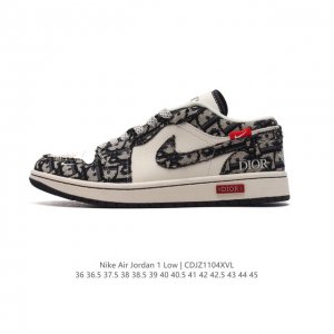 公司级 耐克 乔丹Air Jordan 1 Low AJ1 乔1 乔丹1代aj1 迪奥联名 低帮复古文化休闲运动篮球鞋。从1985 年面世的元年款汲取设计灵感，