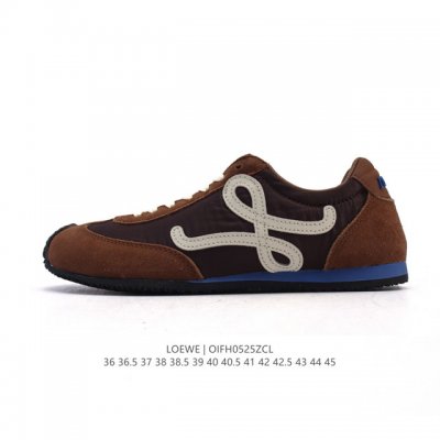 公司级 Loewe 罗意威 Ballet Runner 皮革织物拼接 简约圆头 系带 低帮 运动休闲鞋这双鞋是Loewe新发布的Ballet Runner 2.