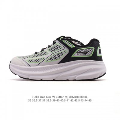 Hoka One One 升级款 Clifton 9 克利夫顿9代 男女士休闲跑步鞋轻量缓震运动鞋。此次，Clifton 9 厚了也轻了。非凡脚感，更厚更轻更稳