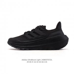 公司级 阿迪达斯 Adidas Ultraboost Light轻弹系列低帮袜套式针织透气缓震休闲运动慢跑鞋，爆米花，搭载Light Boost中底的Ultra