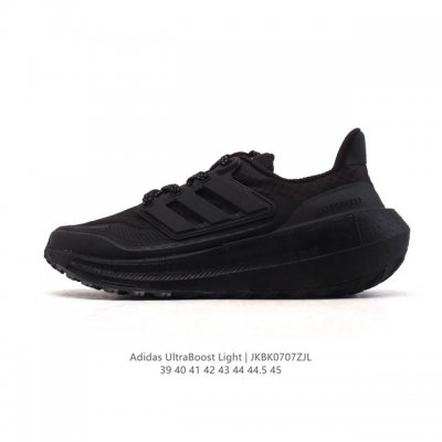 公司级 阿迪达斯 Adidas Ultraboost Light轻弹系列低帮袜套式针织透气缓震休闲运动慢跑鞋，爆米花，搭载Light Boost中底的Ultra