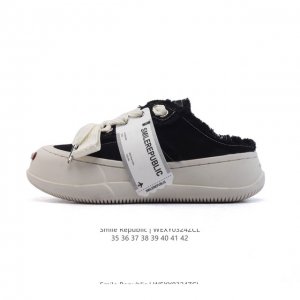 170 【公司级】Smilerepublic 厚底开口笑帆布鞋系列 小红书热门款 半包头运动拖鞋 厚底增高板鞋 Smilerepublic |“向前一步，保持微