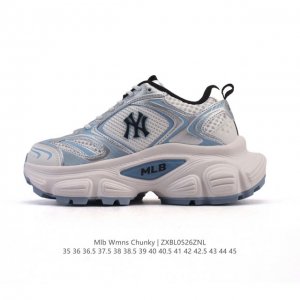 公司级 美职棒 Mlb Bigball Chunky 纽约洋基队厚底增高老爹鞋男女复古鞋中性纽约洋基队休闲经典运动鞋 加厚鞋底 侧面有撞色Ny标识 打造出时尚外