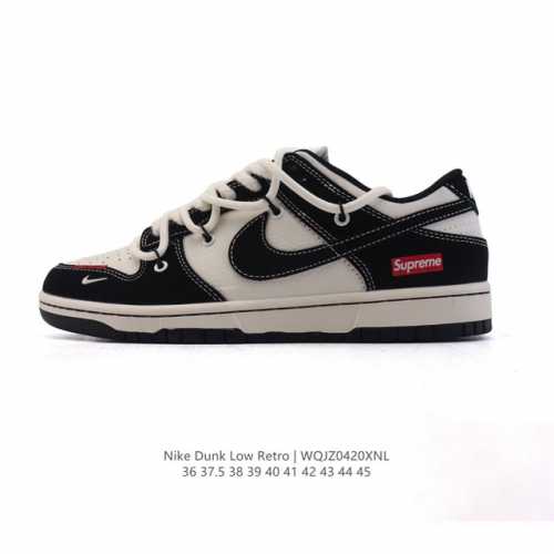 公司级 耐克 Nike Dunk Low Retro 运动鞋复古板鞋2025年新款 解构绑带 双鞋带，作为 80 年代经典篮球鞋款，起初专为硬木球场打造，后来成