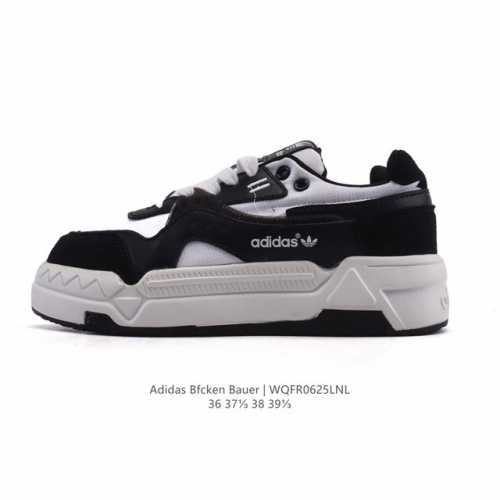 特价 阿廸达斯 女鞋 Adidas Bfcken Bauer 2025夏季新款防滑防臭 气垫运动板鞋厚底增高时尚休闲透气运动跑步鞋 货号：D65436 尺码：3