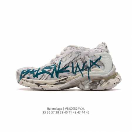 独家实拍 Ok扫描版本 纯原版本 新款balenciaga 巴黎世家-Runner 7.0 通过溢胶、做旧、缝线等细节，展示了设计师 Demna 的运动鞋风格， - 点击图像关闭