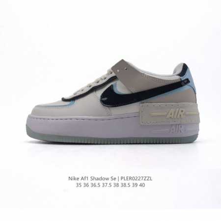 Nike 耐克低帮板鞋 空军一号 Af1马卡龙 Af1厚底增高百搭运动板鞋 Nike Air Force 1 “Shadow” 造型设计上与 Sacai X N - 点击图像关闭