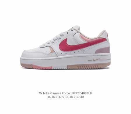 耐克 Nike Gamma Force 防滑减震耐磨低帮复古运动鞋休闲板鞋，Nike Gamma Force 运动鞋采用分层设计，混搭天然皮革和合成材质，焕新经 - 点击图像关闭