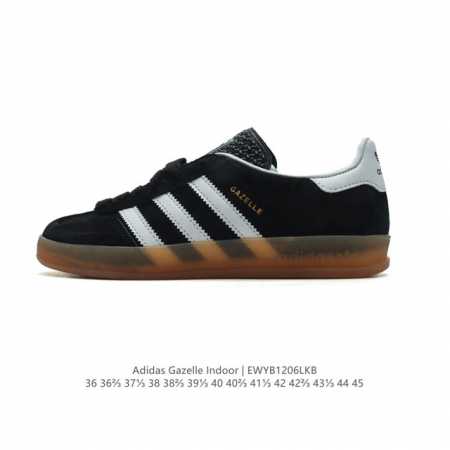 阿迪达斯 Adidas Originals Gazelle Indoor复古三叶草防滑透明橡胶板鞋经典运动鞋。这款经典鞋,忠于原版设计,缀撞色三条纹和鞋跟饰片。 - 点击图像关闭