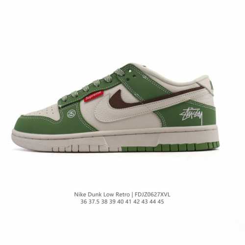 公司级 耐克 Nike Sb Dunk Low Pro 运动鞋复古板鞋。采用柔软皮革拼接鞋面，经久耐穿，塑就如元年款 Dunk 般的复古质感。鞋头透气孔，搭配鞋